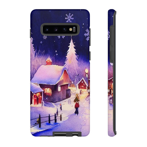 Christmas Homes in the Snow - Impact Resistant Phone Case Samsung Galaxy S10 Plus Matte